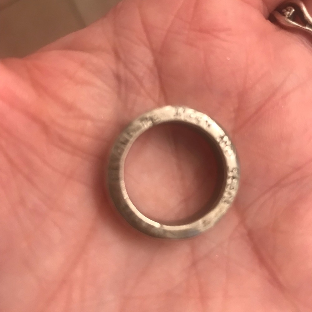 Jes MaHarry Silver Women's Band Ring with Textured Edge